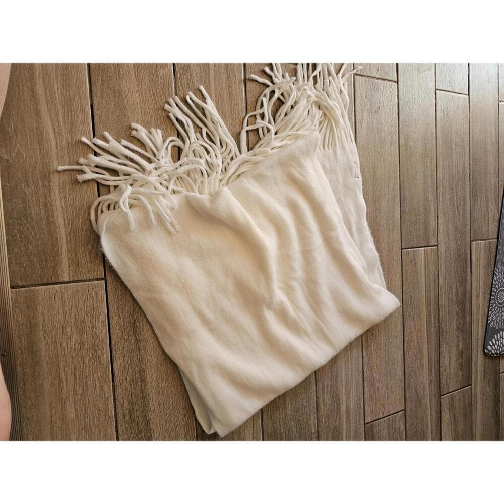 Steve Madden Cream Fringe Scarf